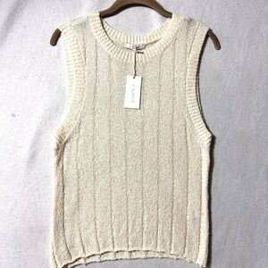 Z Supply Large L Piper Sweater‎ Tank Adobe White Ribbed